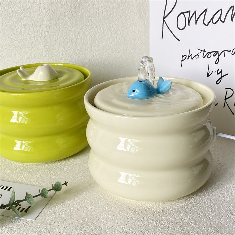 Automatic Ceramic Cat Fountain for Happy, Hydrated Pets