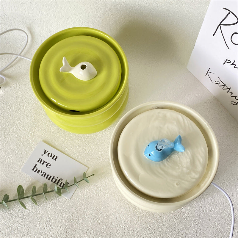 Automatic Ceramic Cat Fountain for Happy, Hydrated Pets
